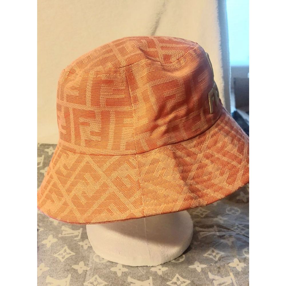 Coral and Gold Bucket Hat - Picture 4 of 4